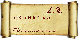 Labáth Nikoletta névjegykártya