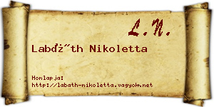 Labáth Nikoletta névjegykártya