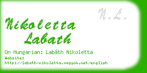 nikoletta labath business card